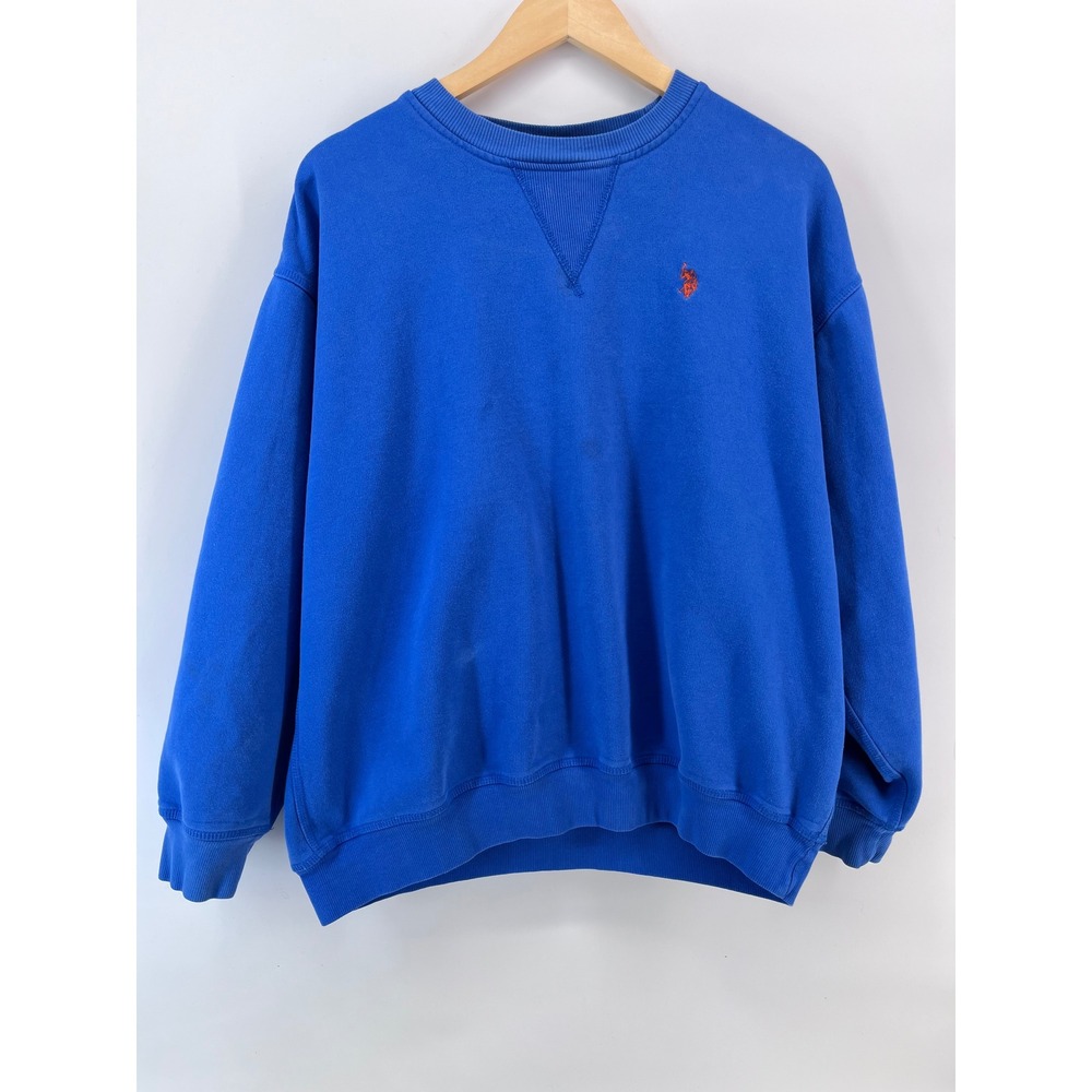 US Polo Assn Mens XL Royal Blue Crewneck Sweatshirt Embroidered Logo Pullover